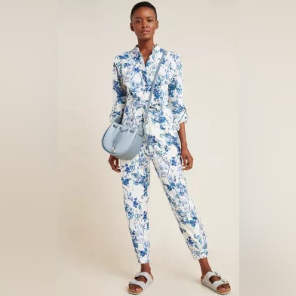 Anthropologie Belted Floral Jumpsuit, Size 0